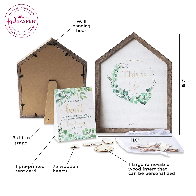 Kate Aspen® Modern Rustic House Shape Wedding Guest Book Alternative