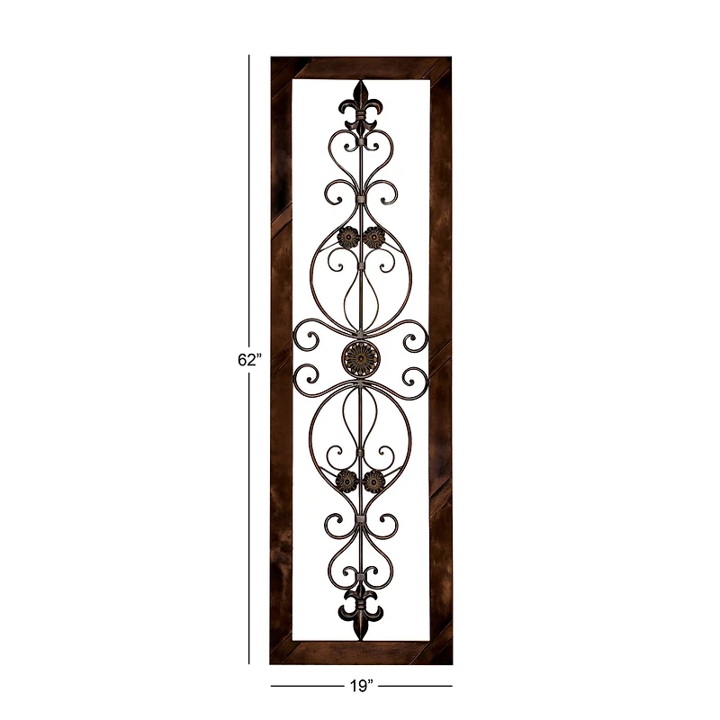 62" Brown Metal Rustic Wall Décor