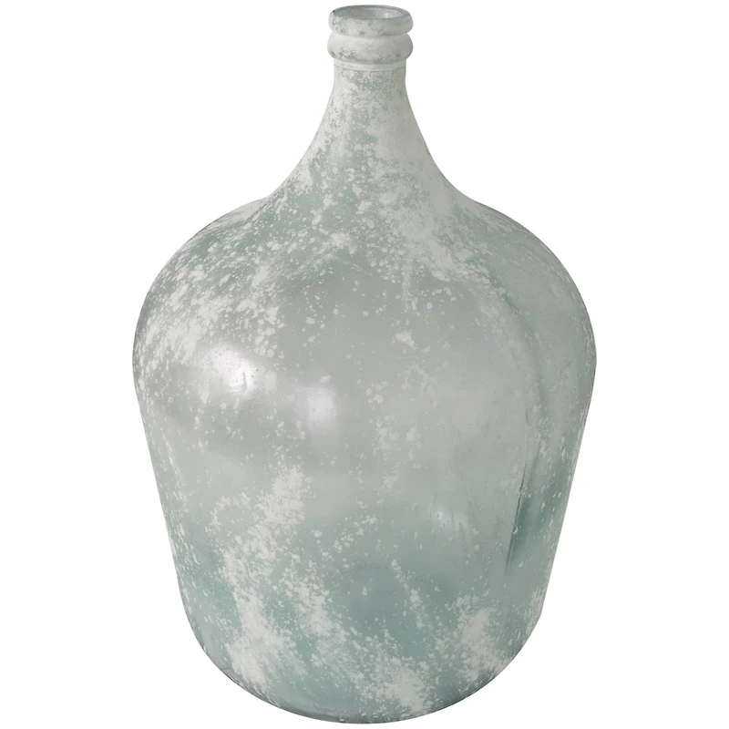 22" Frosted Clear Spanish Bottle Recycled Glass Vase