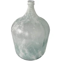 22" Frosted Clear Spanish Bottle Recycled Glass Vase