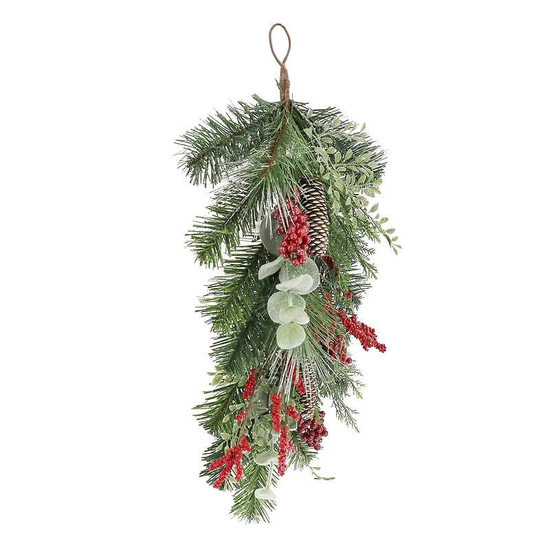 24" Pine, Eucalyptus & Red Berry Teardrop from Ashland®