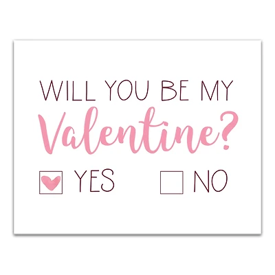 Be My Valentine Choice 11" x 14" Canvas Wall Art