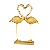 The Novogratz Gold Resin Eclectic Flamingo Sculpture 15" x 11" x 4"