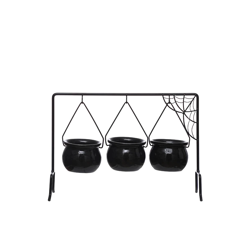 Black Ceramic Cauldrons with Stand by Celebrate It™