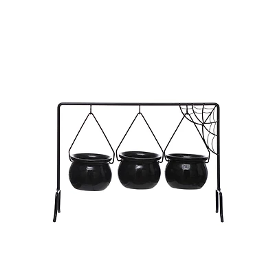 Black Ceramic Cauldrons with Stand by Celebrate It™