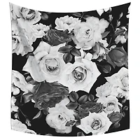 RoomMates Black & White Floral Tapestry