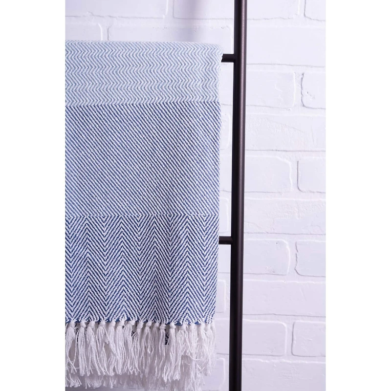 DII® Blue Stripe Herringbone Throw