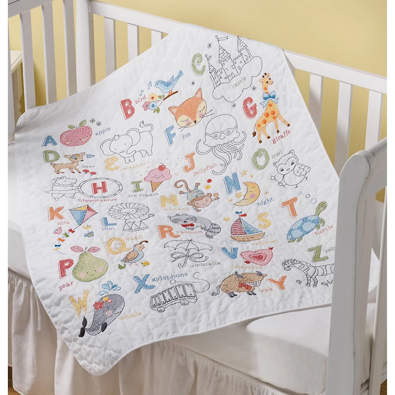 Plaid® Bucilla® ABC Baby Stamped Cross Stitch Crib Cover Kit