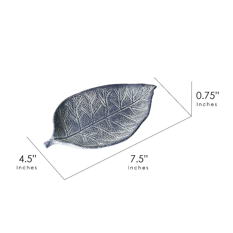 8" Blue Leaf Tabletop Tray