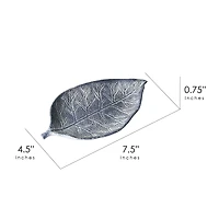 8" Blue Leaf Tabletop Tray