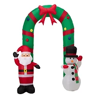 Glitzhome® 8ft. Inflatable Santa Snowman Gate Arch