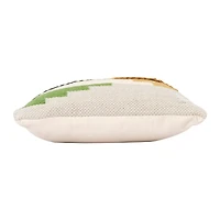 Hello Honey® Yellow, Green & Black Accents Handwoven Wool Kilim Pillow