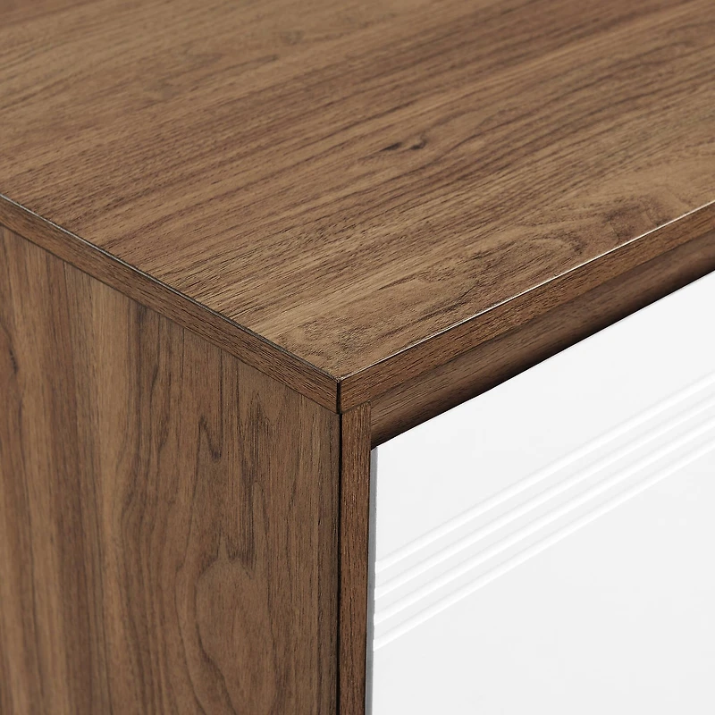 Walker Edison English Oak/White 2 Door Accent Cabinet