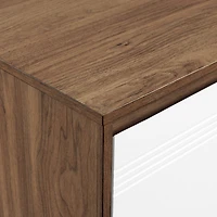 Walker Edison English Oak/White 2 Door Accent Cabinet