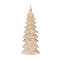 Hello Honey® 6" Natural Carved Wood Tree Décor