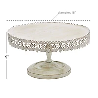 16" White Iron Farmhouse Cake Stand