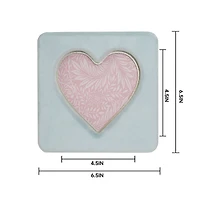 Just Jane 5" x 5" Blue Velvet with Gold Heart Tabletop Frame by Studio Décor®