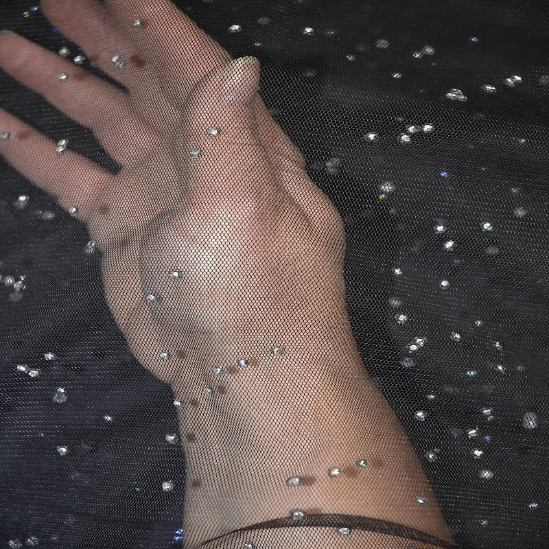 Feldman Black with Silver Sparkles Mesh