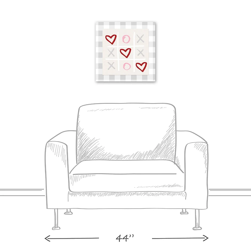 Tic Tac Toe Love Canvas Wall Art