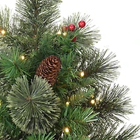 2ft. Pre-Lit Artificial Christmas Tree in Red Base, Warm White LED Lights