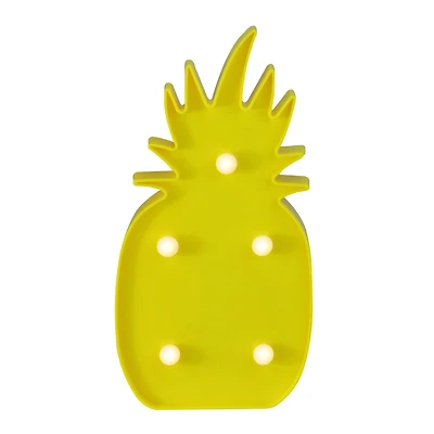 9.75" Yellow Pineapple LED Marquee Wall Décor
