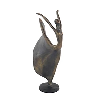 Brass Polystone Traditional Sculpture, Dancer 13" x 7" x 5"