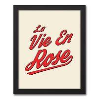 La Vie en Rose Canvas Wall Art in Black Frame