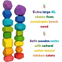Extasticks Stackalino Wooden XL Balancing Stacking Rocks