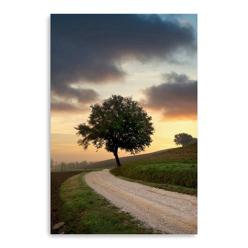 Lumaprints Tuscan Farm Road Sunrise No.2 Canvas Wall Art