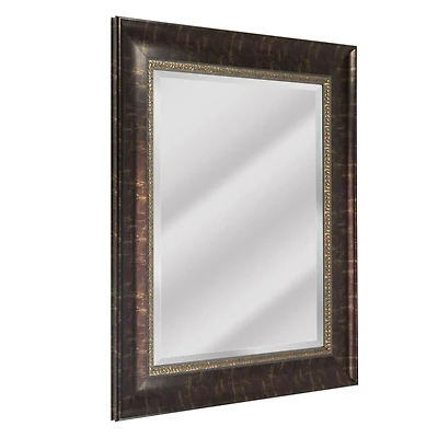 Head West 32" Distressed Embossed Bronze Framed Wall Vanity Mirror