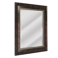 Head West 32" Distressed Embossed Bronze Framed Wall Vanity Mirror