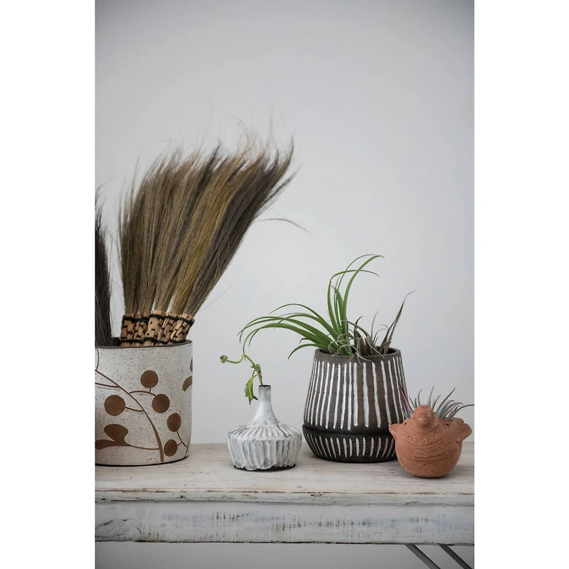 Hello Honey® 8" Terra Cotta Bird Planter with Engraved Designs