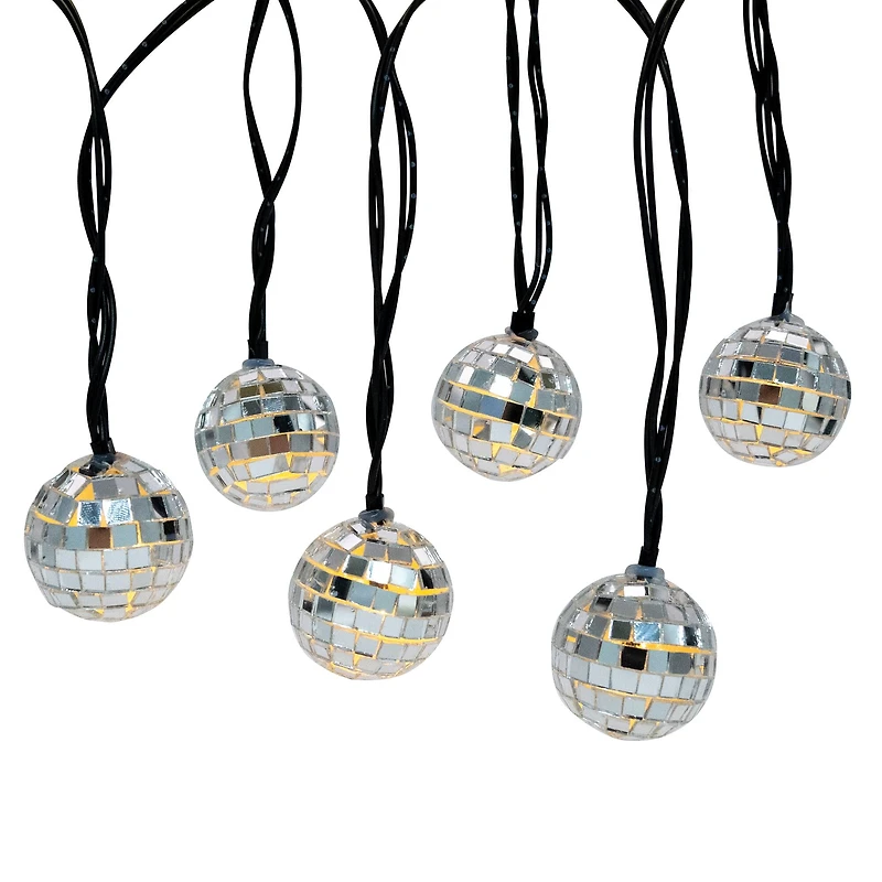 10ct. Warm White LED Silver Disco Ball Icon String Lights by Ashland®