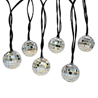 10ct. Warm White LED Silver Disco Ball Icon String Lights by Ashland®