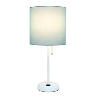 LimeLights White Base Lamp with Charging Outlet