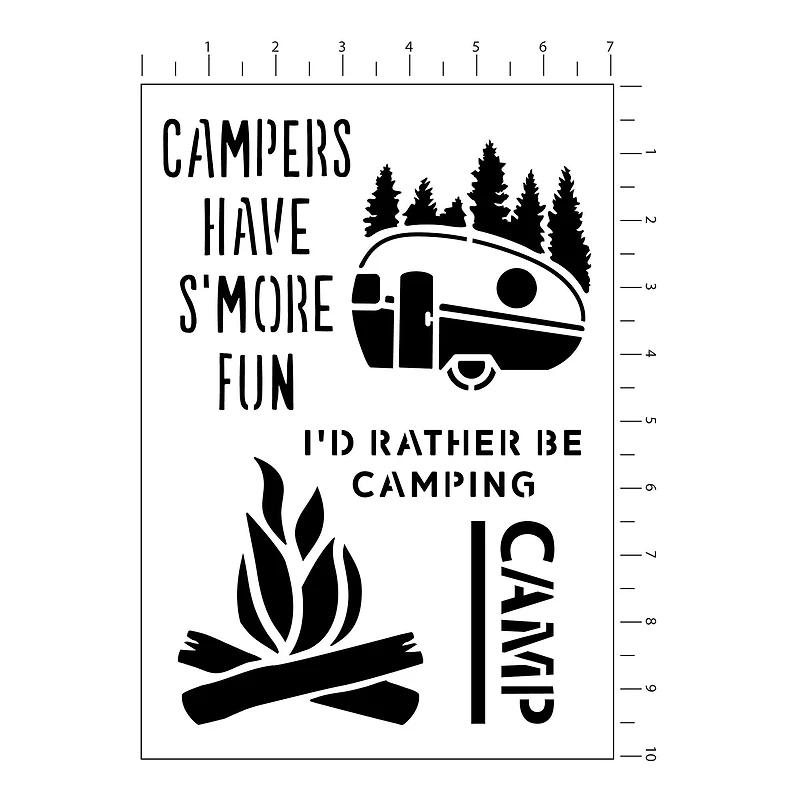 Camping Stencils by Craft Smart®, 7" x 10"