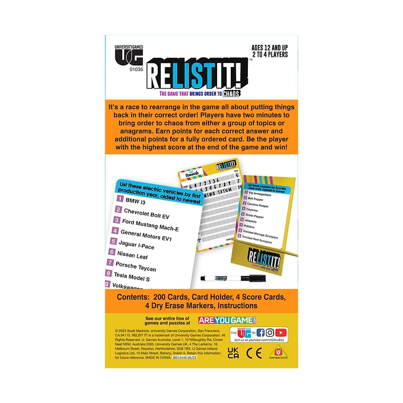 Relist It! - The Game that Brings Order to Chaos