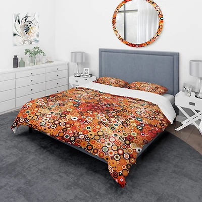 Designart 'Disco Style Pattern with Dots & Circles' Modern & Contemporary Bedding Set