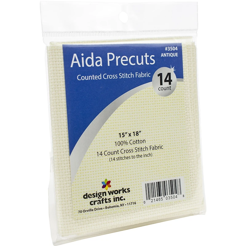 Design Works™ Aida Precuts 14 Count Antique White Cross Stitch Fabric, 15" x 18"