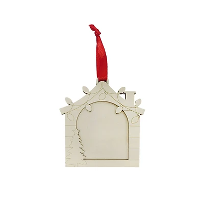 4" Unfinished DIY Wood Christmas House Ornament by Make Market®