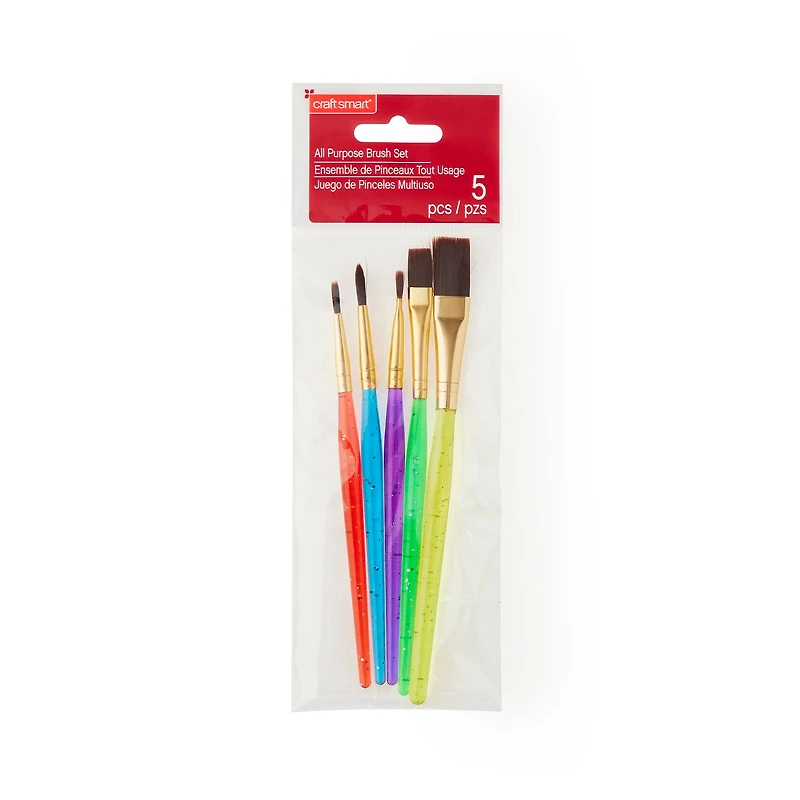 12 Packs: 5 ct. (60 total) All-Purpose Brush Set by Craft Smart®