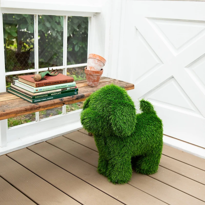 18in. UV Resistant Artificial Grass Garden Plush Topiary Puppy Dog (Indoor/Outdoor)