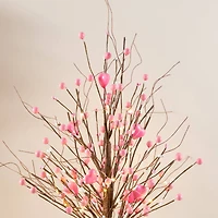 Glitzhome® 20" Lighted Valentine's Pink Berry Heart Table Tree