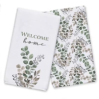 Sage Tan Leaves 16" x 25" Towel Set