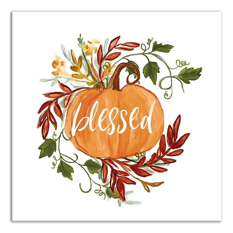 Blessed Pumpkin Vine Canvas Wall Art