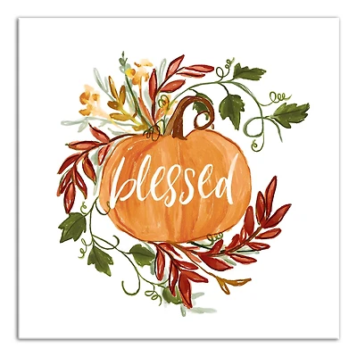 Blessed Pumpkin Vine Canvas Wall Art