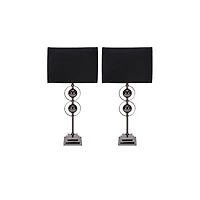 25" Black Metal Modern Table Lamp, 2ct.