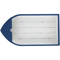 28" White & Blue Foldable Tray Top Accent Table