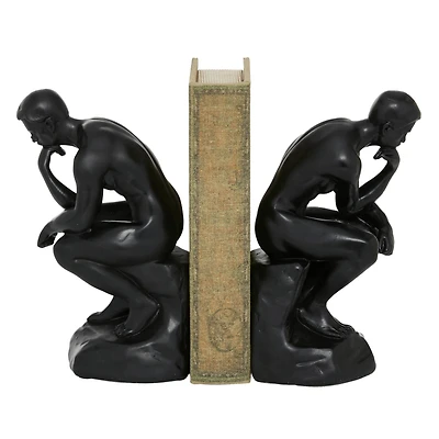 The Novogratz 9" Black The Thinker Vintage Bookends