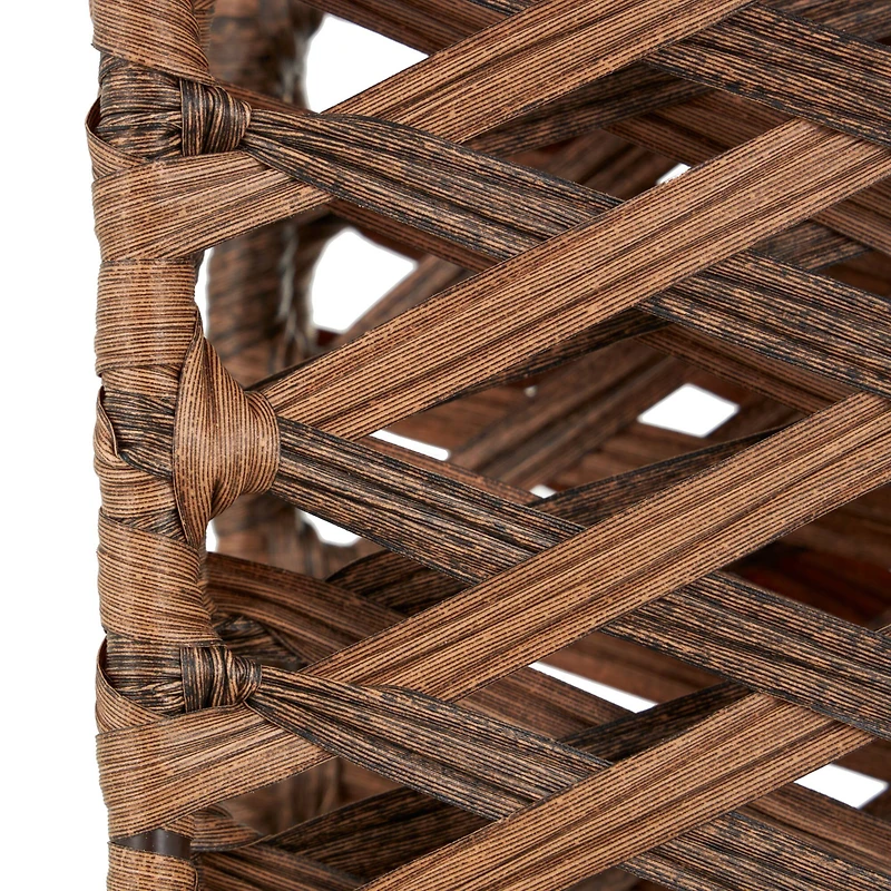 6ft. Copper Metal Geometric Handmade Foldable Freestanding Woven Room Divider Screen